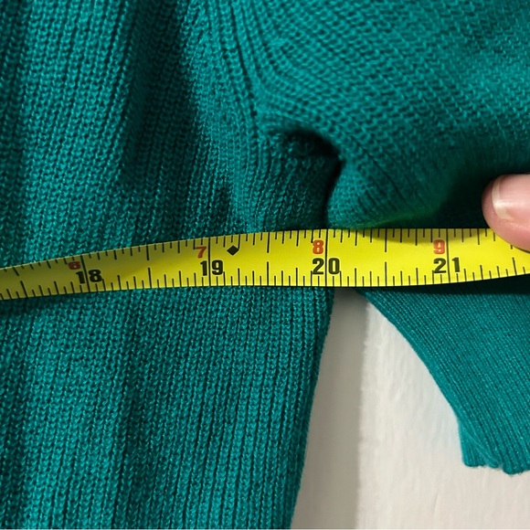 LOFT Teal Green Ribbed Button Down Style Cardigan Sweater Large - Picture 3 of 11